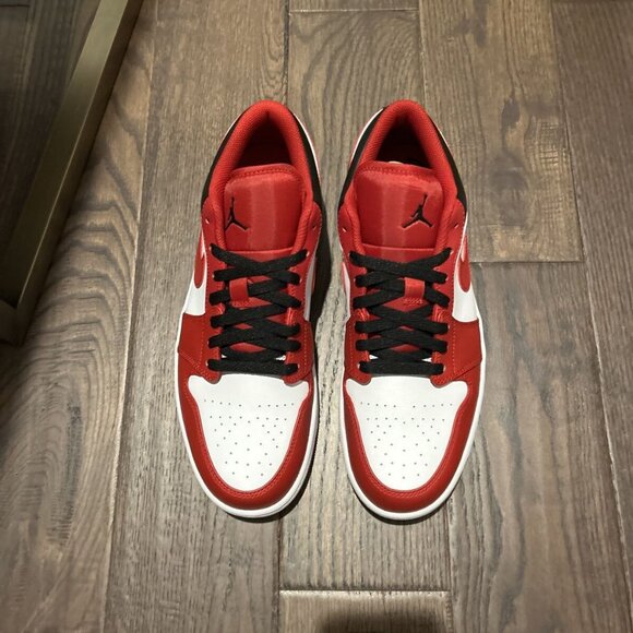 Air Jordan 1 Low Sneakers Men\'s Size 11 White/ Gym Red- Black 553558-163 main image 6